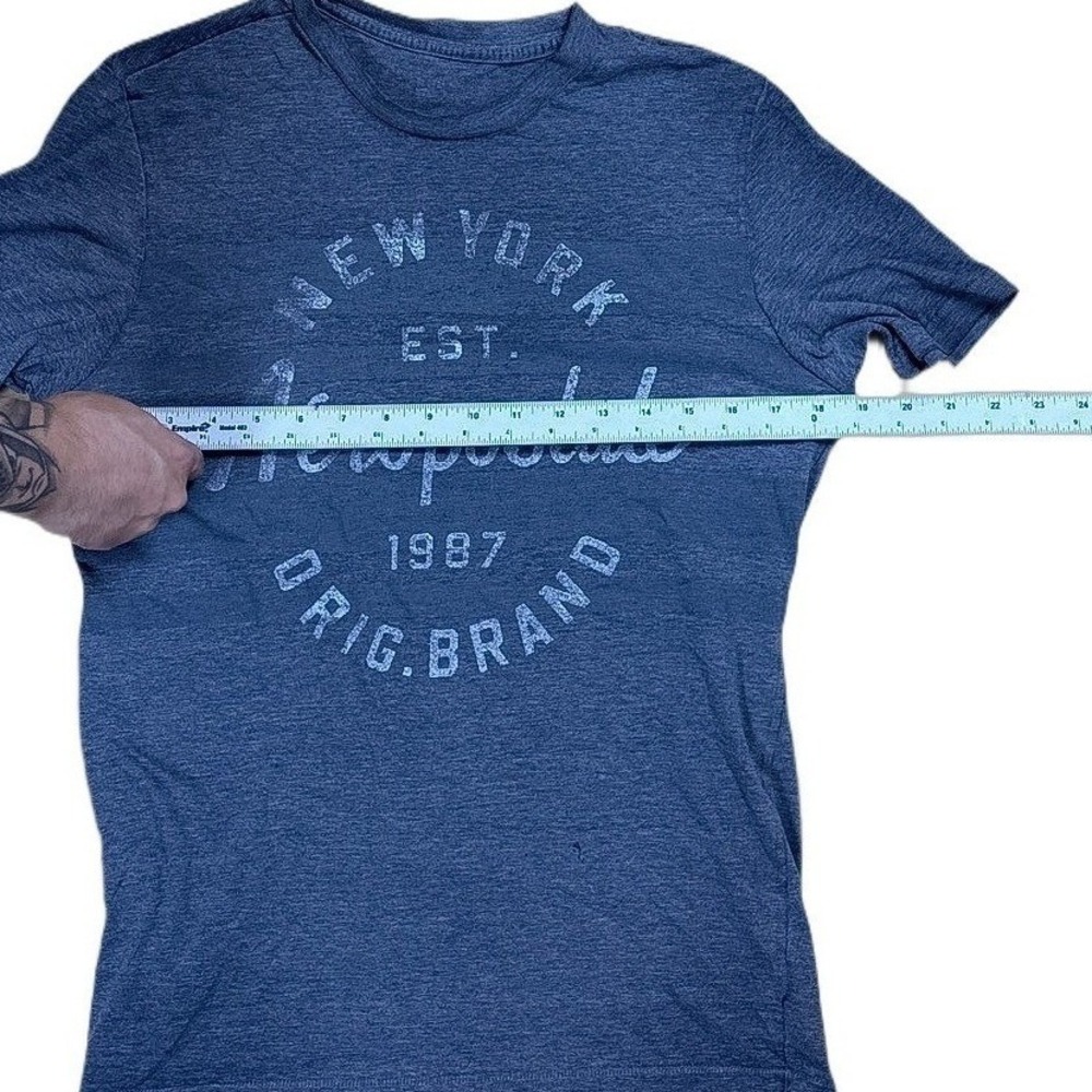 Aeropostale T-Shirt Mens Medium Blue Good Graphic New York Est 1987 Short Sleeve - Picture 3 of 8